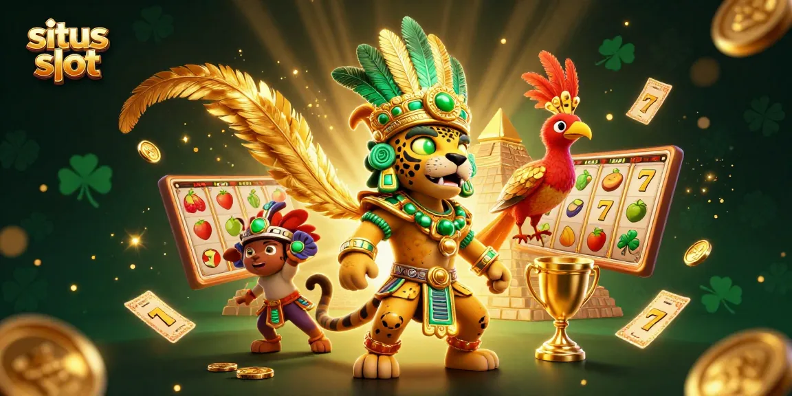 Experience thrilling situs slot gameplay with a vibrant, 3D cartoon illustration featuring dynamic slots and iconic characters.