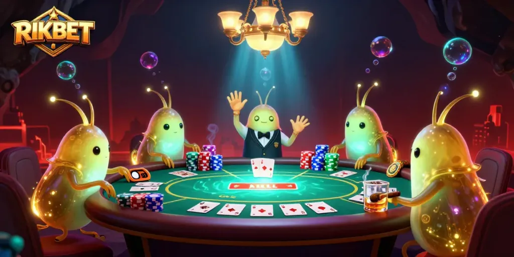 Experience vibrant gameplay at RIKBET with glowing glowworms and lively casino elements.