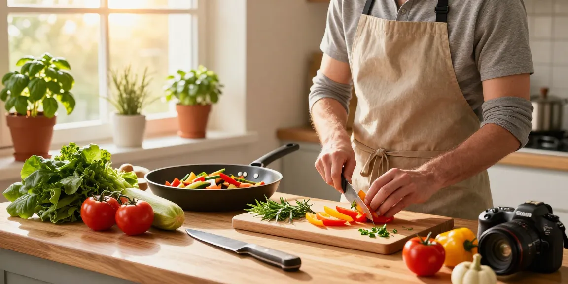 Preparing healthy meals in a vibrant kitchen featuring fresh ingredients and culinary tools, emphasizing สล็อตเว็บตรง for nutritious cooking.