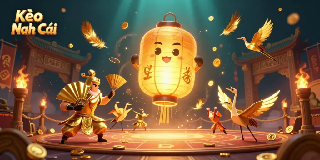 Experience exciting moments with Kèo Nhà Cái as a golden lantern spirit lights up the night market casino scene.