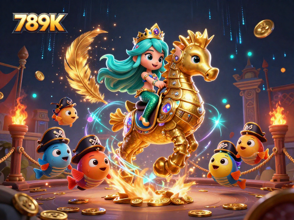 Play exciting games at 789K, where a mermaid and seahorse capture the thrill of casino adventures!