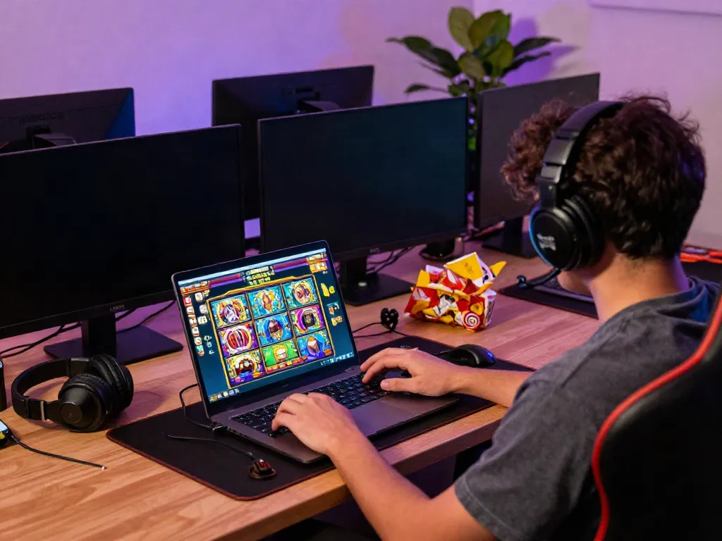 Experience thrilling slot Thailand gaming with colorful interface and ambient lighting.