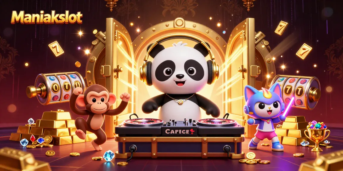 Experience the thrill of Maniakslot with vibrant characters and dynamic casino elements actively engaging in the scene.