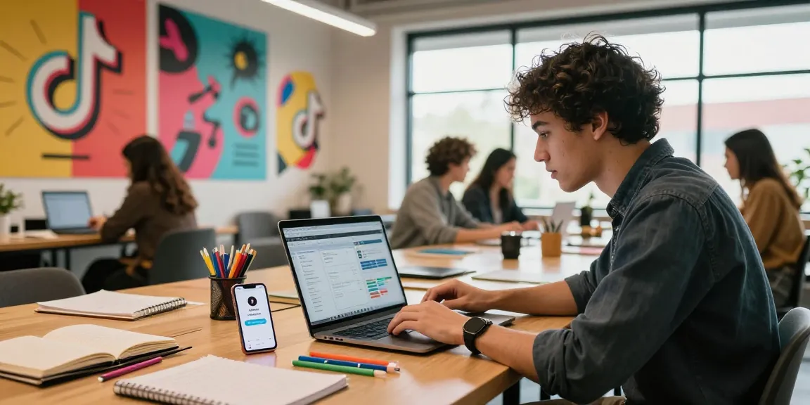 Dynamic workspace for tiktok follower kaufen analysis with marketers discussing strategies and analytics.