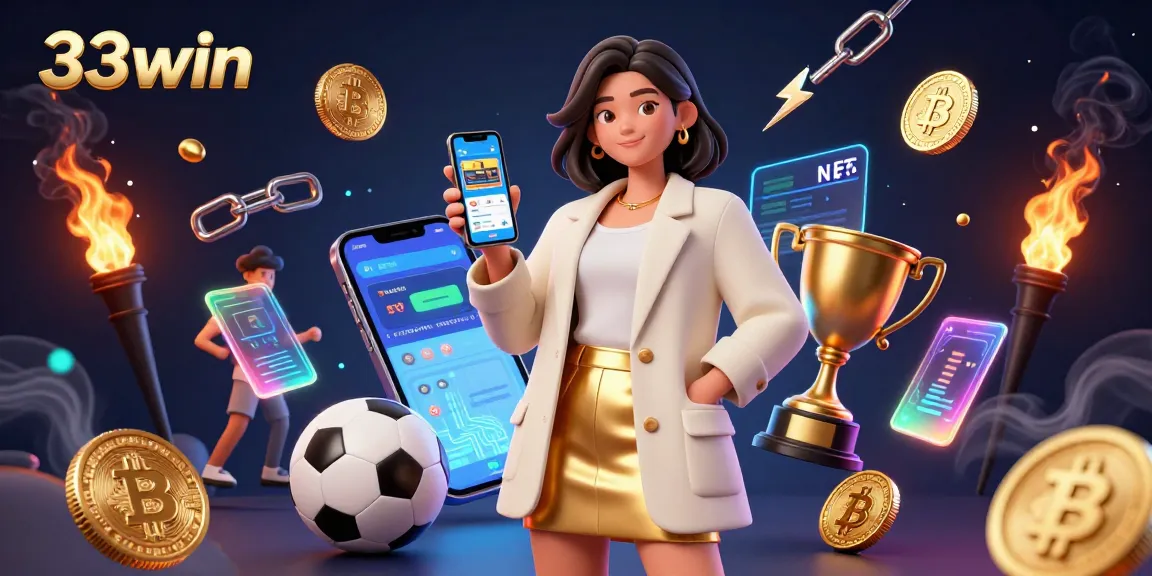 Engage with 33win offerings promoting sports betting through a vibrant casino illustration.