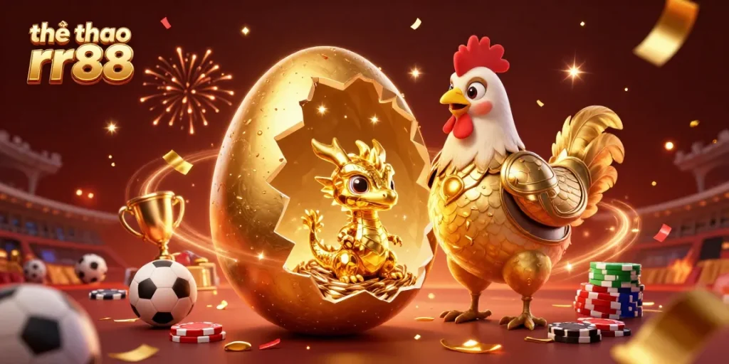 The sports betting world of thể thao rr88 comes to life, showcasing dynamic action with trophies and betting slips.