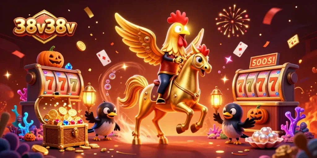 Engage with 38v38v's thrilling casino experience featuring vibrant 3D characters and dynamic gameplay elements.