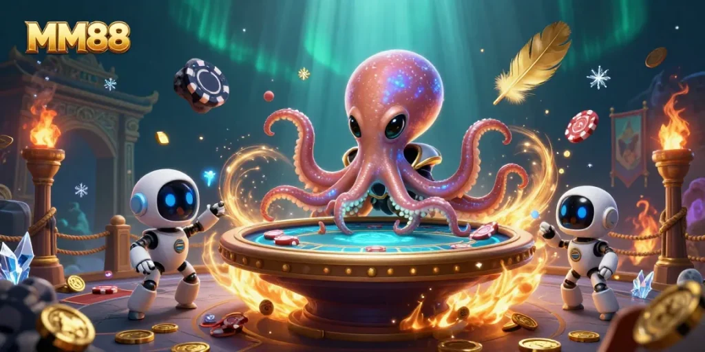 Experience thrilling gaming moments with MM88's exciting holographic poker scene.