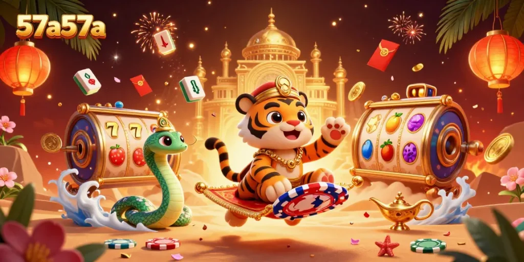 Slot emocionante e rica, retratando 57a57a em cena de cassino vibrante.