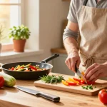 Preparing healthy meals in a vibrant kitchen featuring fresh ingredients and culinary tools, emphasizing สล็อตเว็บตรง for nutritious cooking.